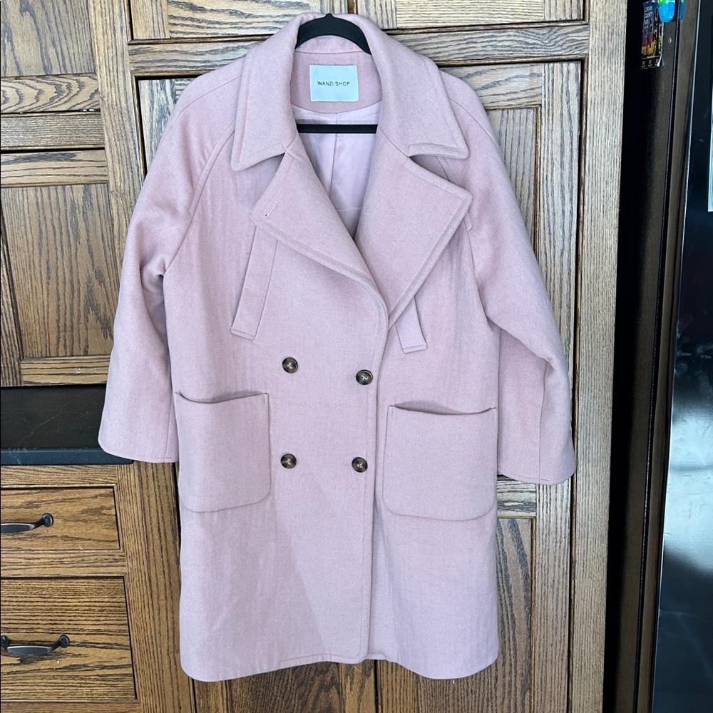 Pink Double Breasted Pea Coat Winter Small‎